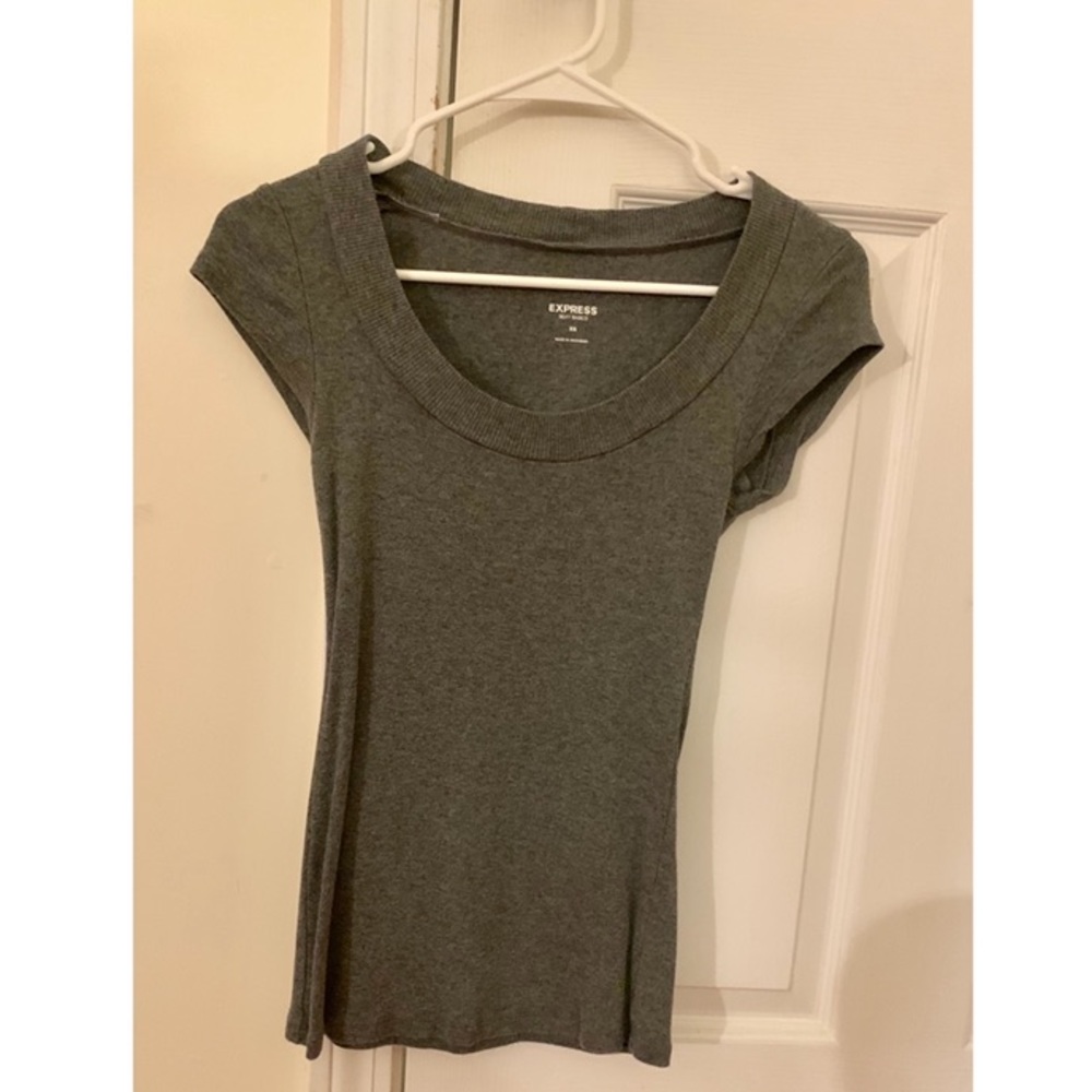 Express gray sexy short sleeve top